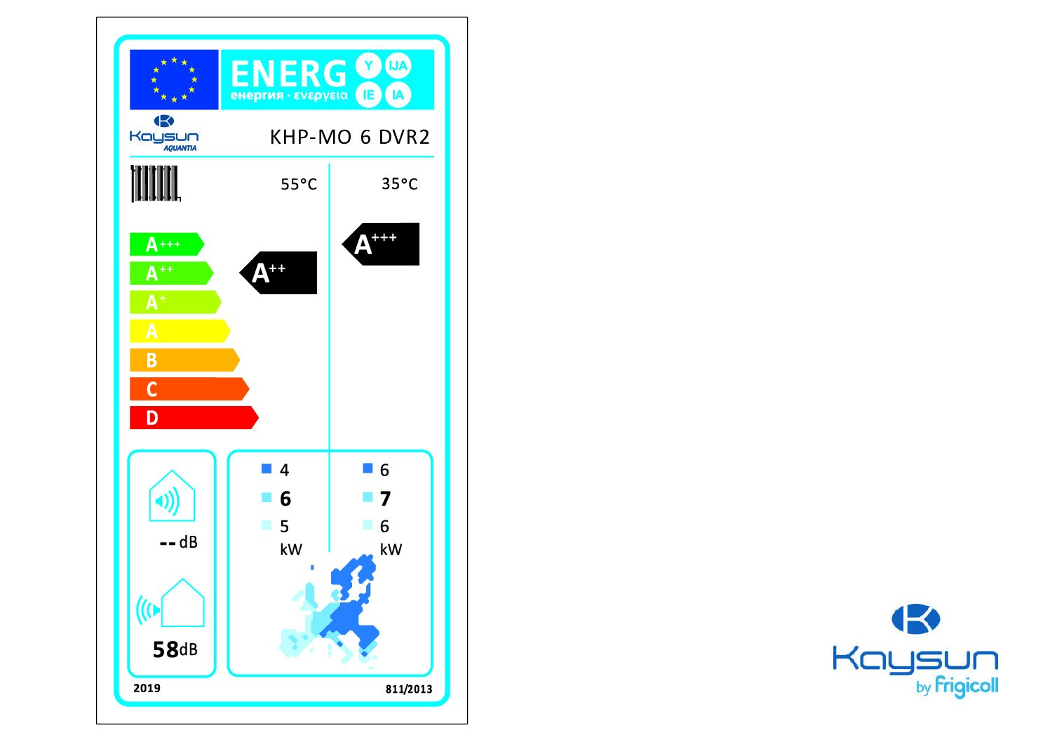 KAYSUN 6 kW monoblok med 3 kW EL-Back up SCOP 4,95 (by Midea) - Billede 5